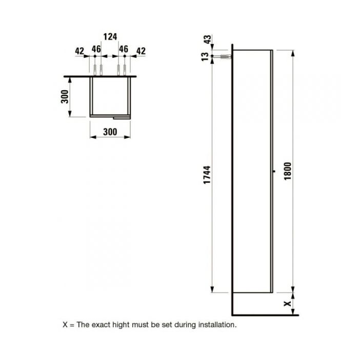Шкаф-пенал, Laufen, Kartell by Laufen, ширина, мм-300, глубина, мм-300, высота, мм-1800, тип установки-подвесной, дверцы-есть 1, петли-слева, материал корпуса-МДФ, материал фасада-МДФ, цвет-оранжевый глянцевый, артикул 4.0815.1.033.635.1