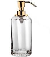 Surya Crystal, дозатор высокий 7х7хh19 см с помпой V5, стекло с эффектом волны, цвет золото