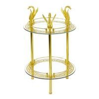 LUXOR Столик H57xD40 см., стекло/золото