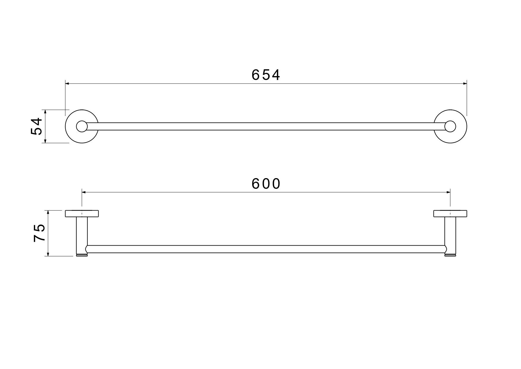 Полотенцедержатель 600 мм AQUATEK, матовый черный AQ4114MB ЕВРОПА Полотенцедержатель 600 мм AQUATEK, матовый черный AQ4114MB ЕВРОПА