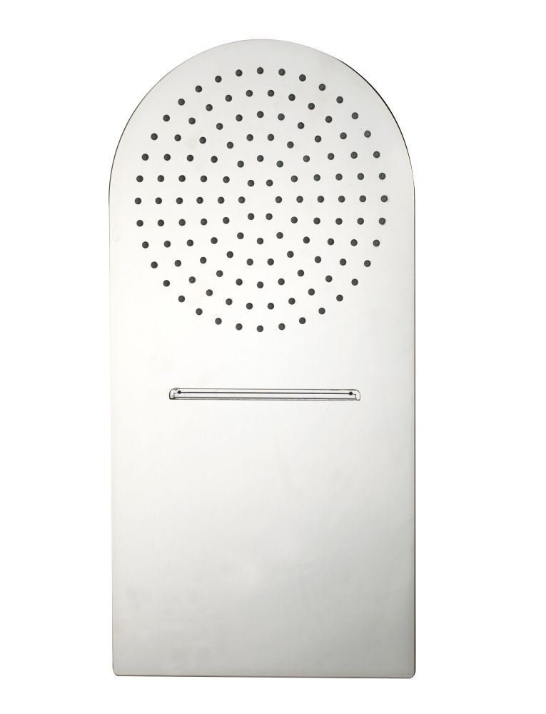 AQG, консольная душевая головка FLOWR2 50x25 см, 2 режима: дождь и каскад, цвет хром, артикул 19FLO0220R2F