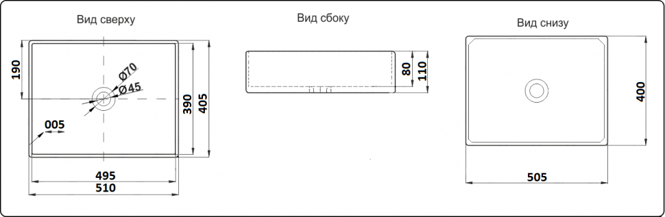 Умывальник CeramaLux 7050K Умывальник CeramaLux 7050K