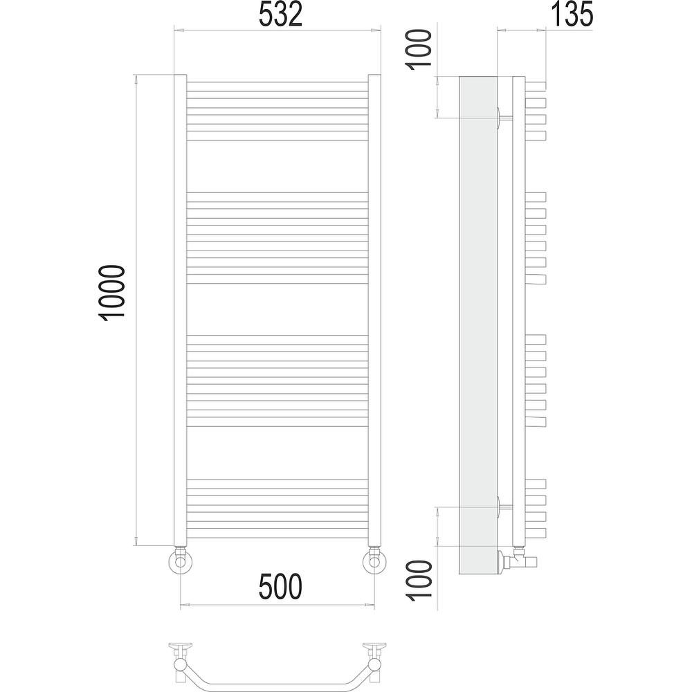 Полотенцесушитель водяной Terminus Виктория П20 50х100