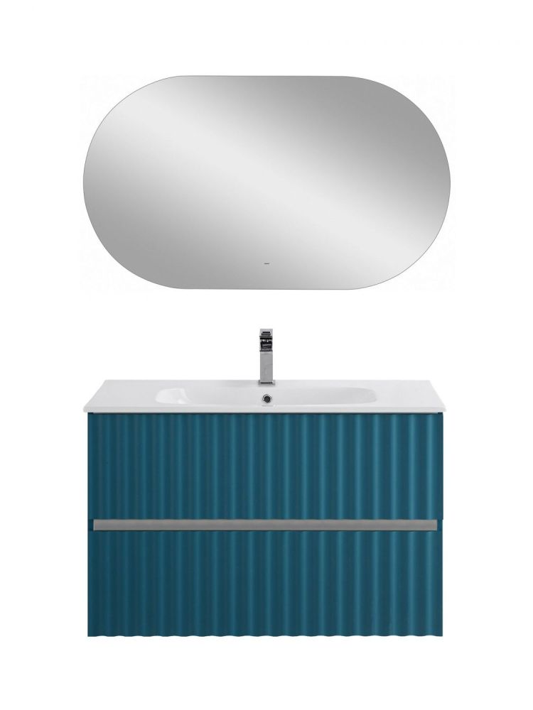 ELEGANT База под раковину подвесная с двумя выкатными ящиками, с LED подсветкой ручек. Аквамарин AM-ELEGANT-900-2C-SO-AQ-P, артикул AM-ELEGANT-900-2C-SO-AQ-P