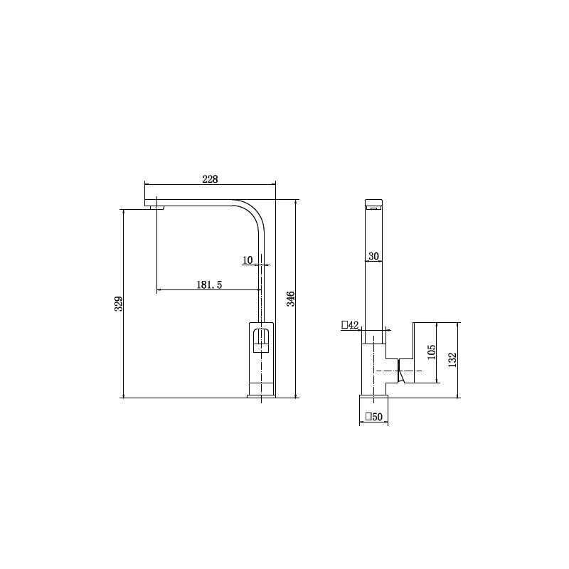 Смеситель для кухни FASHUN A54017, сатин