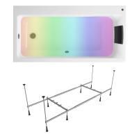 Комплект 4 в 1 Lavinia Boho Catani S3-371217PL, акриловая ванна 170x80 см (левый разворот), усиленный металлический каркас с монтажным набором, мягкий силиконовый подголовник, хромотерапия