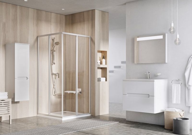 Душевой уголок Ravak Supernova SRV2-80 S 14V40U02ZG профиль Сатин стекло Grape