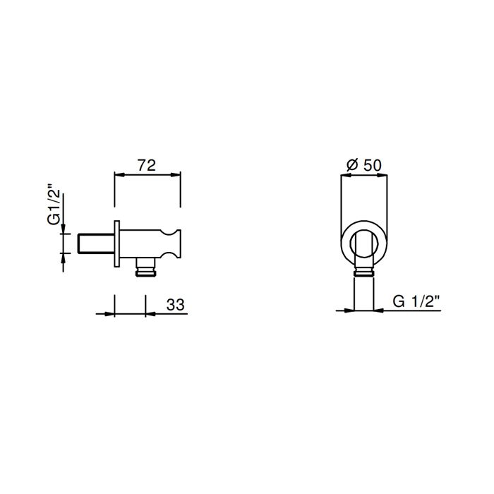 Fantini Nice Шланговое подсоединение, Матовая натуральная сталь