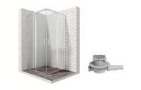 Душевой уголок Ambassador Kingston 14011103-MA1, квадратный, точечный трап, 100х100