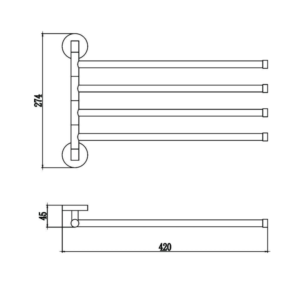 Полотенцедержатель Savol S-008704, хром