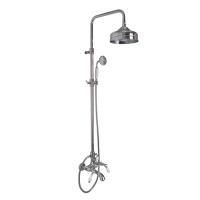 FIMA|Carlo Frattini Herend Смеситель для ванны внешнего монтажа, с душевой стойкой, верхним душем Ø 200 мм. и душевым комплектом, цвет хром FIMA|Carlo Frattini Herend Смеситель для ванны внешнего монтажа, с душевой стойкой, верхним душем Ø 200 мм. и душевым комплектом, цвет хром