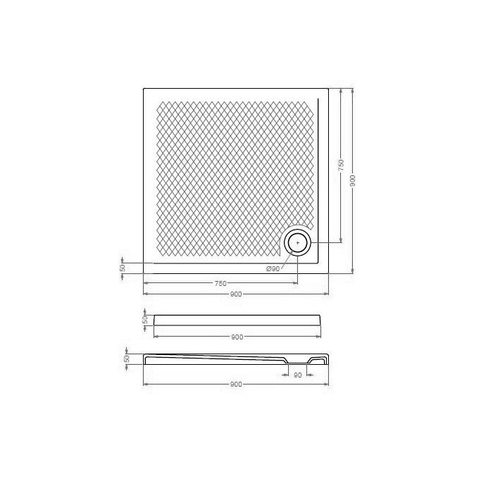 Душевой поддон, Artceram, Scacchi, тип установки-напольный, ширина, мм-900, глубина, мм-900, высота, мм-55, форма-квадратная, сифон-необходимо заказать, диаметр слива, мм-90, материал-искусственный камень, с антислипом, цвет-Grey Olive