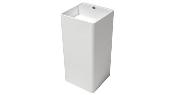 Zenon Ember, напольная раковина квадратной формы с отверстием под смеситель, 40х40хh85 см, цвет белый матовый