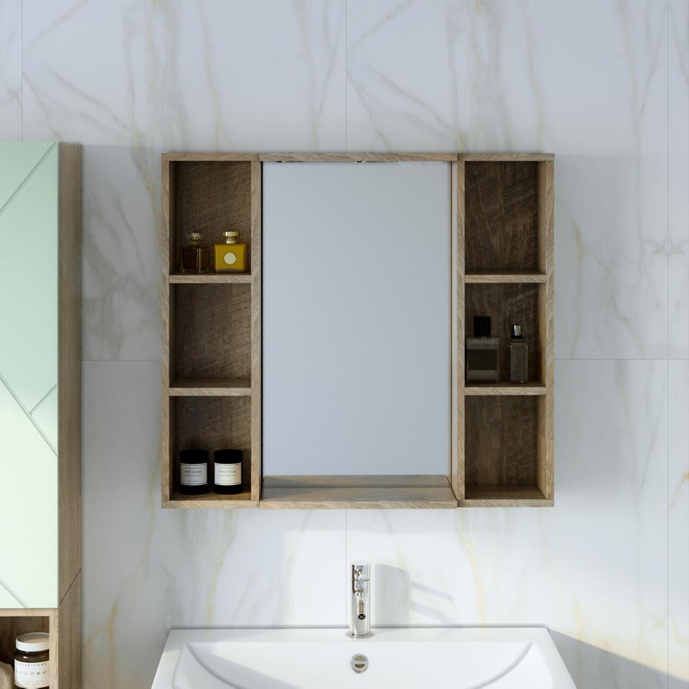 Шкаф навесной открытый Бриклаер КРИСТАЛЛ 20 см, дуб гранж песочный