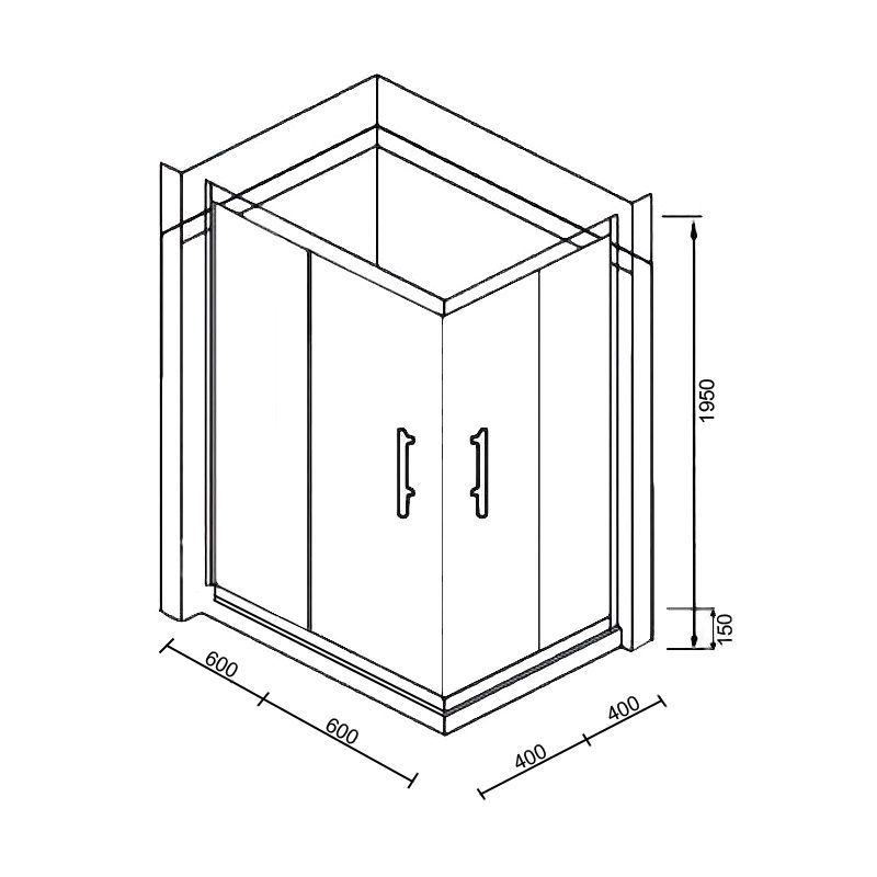 Уголок  ZQ121B-L душевой PARLY с поддоном