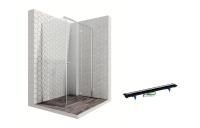 Душевой уголок Ambassador Diamond 12011104R-PR2, прямоугольный, линейный трап, 120х80