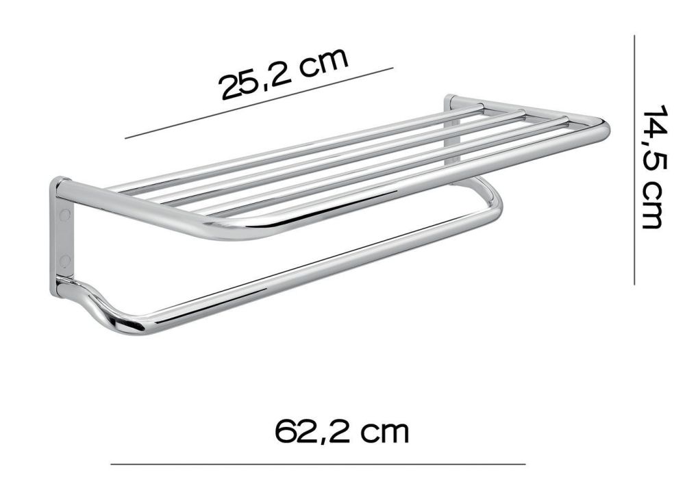 Gedy Canarie, полка для полотенец (62,2х25,2хh14,5), цвет хром