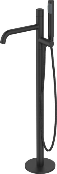 AQG Min, однорычажный напольный смеситель для ванны с дивертером, цвет черный матовый