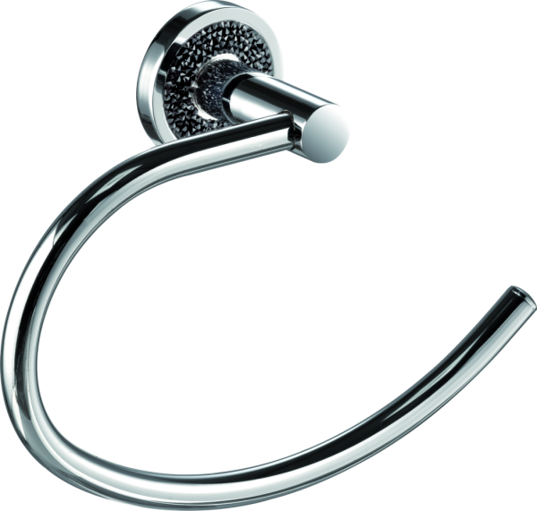 Sanibano Ebano, полотенцедержатель - полукольцо, цвет хром-кристаллы Swarovski black