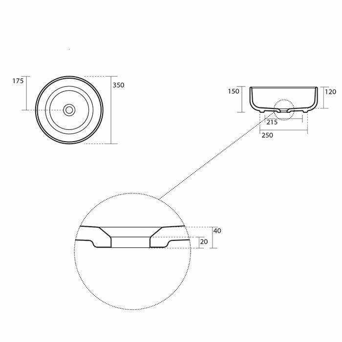 Kerasan Nolita Раковина чаша круглая d 35 h35 см, без отв под смеситель,  цвет белый глянцевый