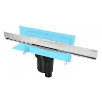 Желоб BERGES водосток WALL 600 пристенный, матовый хром, S-сифон D50/105 H50 вертикальный