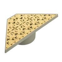 Трап душевой 300(52)х125 мм с гидрозатвором и декоративн. решеткой золото