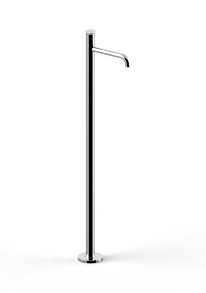 Emmevi Filobrass, однорычажный  напольный смеситель для раковины на 1 ноге (излив 20,8 см), рукоятка без стержня, цвет черный матовый