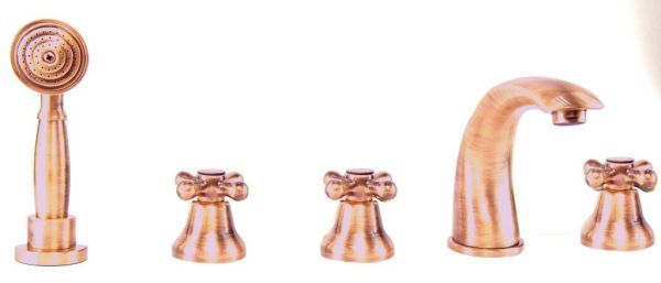 Смеситель на борт ванны Webert Armony AM730401060, медь