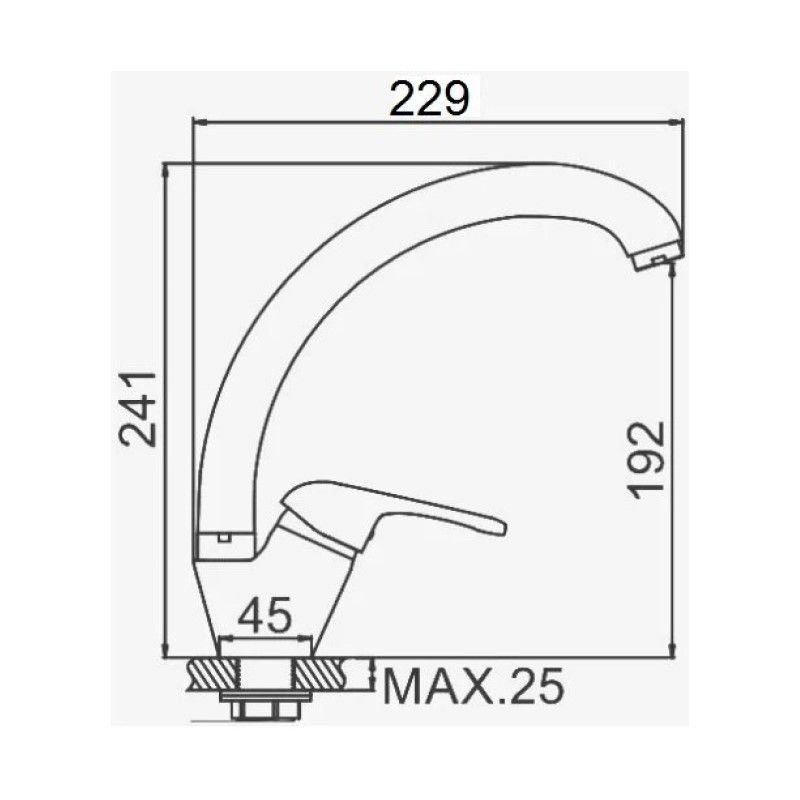 Смеситель для кухни D-Lin D150411-A, черный