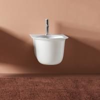 Биде, Artceram, CHIC, тип установки-подвесной, ширина, мм-380, глубина, мм-535, высота, мм-270, форма чаши-овальная, отверстия для смесителя-1, материал-керамика, крепления в комплекте, цвет-белый матовый