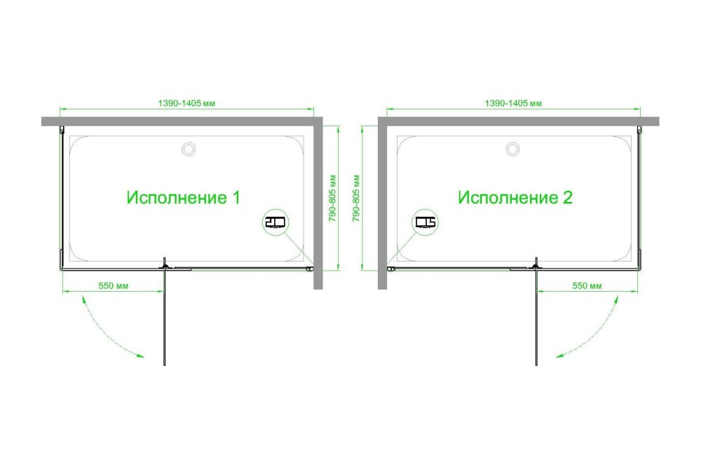 Душевой угол Royal Bath  RB  HPV-C 140х80х213 (матовое), артикул RB8140HPV-C