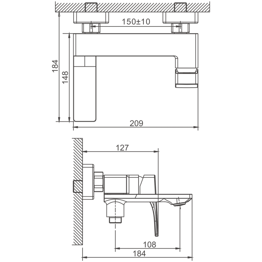 Смеситель для ванны BELZ цвет: оружейная сталь (B60709-3), артикул B60709-3