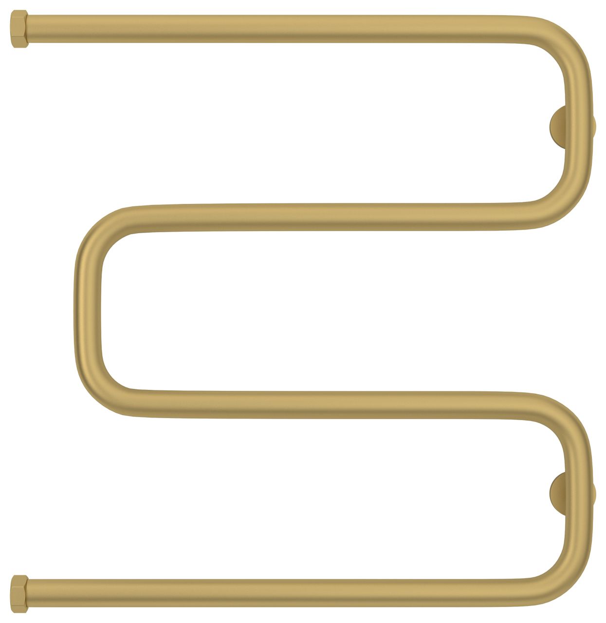 Полотенцесушитель водяной Ш-обр. 600х600 Н. Г. 1" (Матовое ЗОЛОТО)