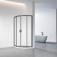 Душевой угол Veconi Rovigo RV-01B, 900x900x1950,черный, стекло прозрачное