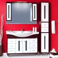 Тумба под раковину Бриклаер Бали 120 венге/белый глянец