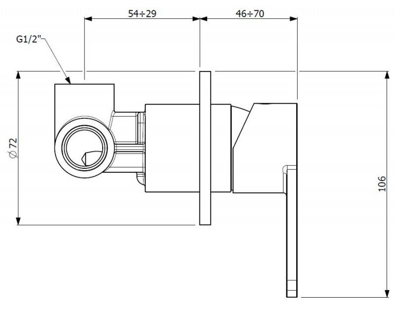 Встраиваемый смеситель для душа CEZARES GLAM-DIM