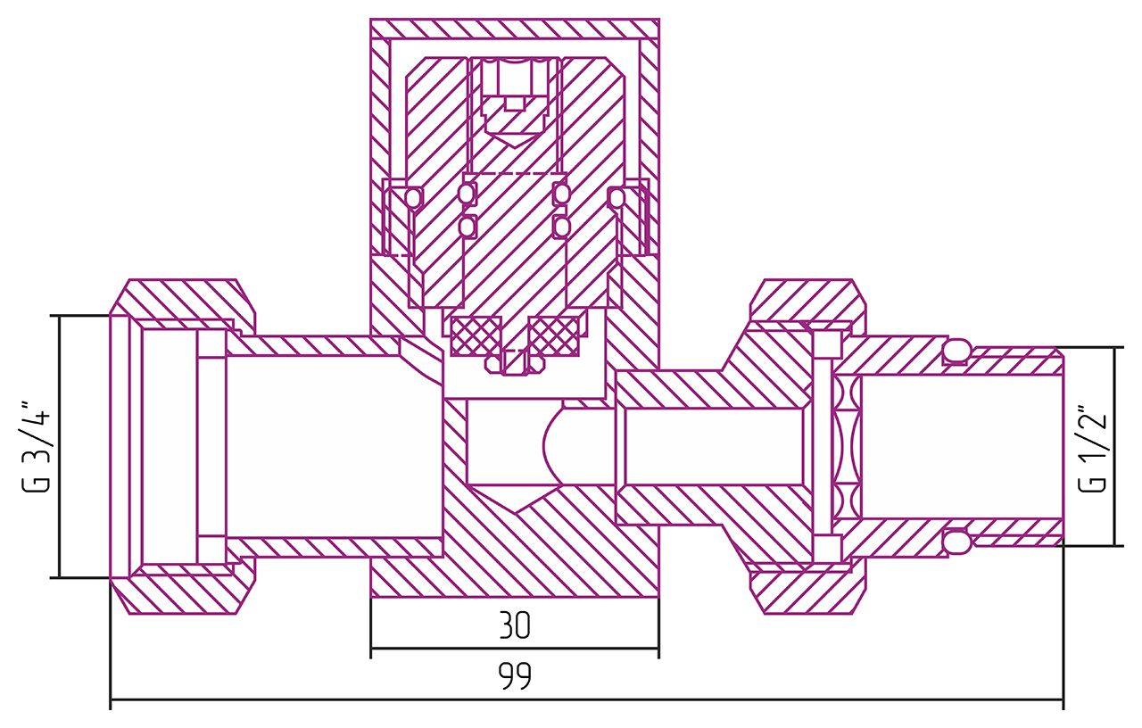 Вентиль прямой (под шестигранник) G 1/2" НР х G 3/4" НГ (Шампань) Вентиль прямой (под шестигранник) G 1/2" НР х G 3/4" НГ (Шампань)