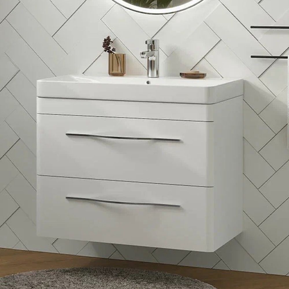 Тумба под раковину подвесная Velvex Jill tp.JIL.9595.80.2Y белый матовый, 80 см, артикул tp.JIL.9595.80.2Y белый матовый