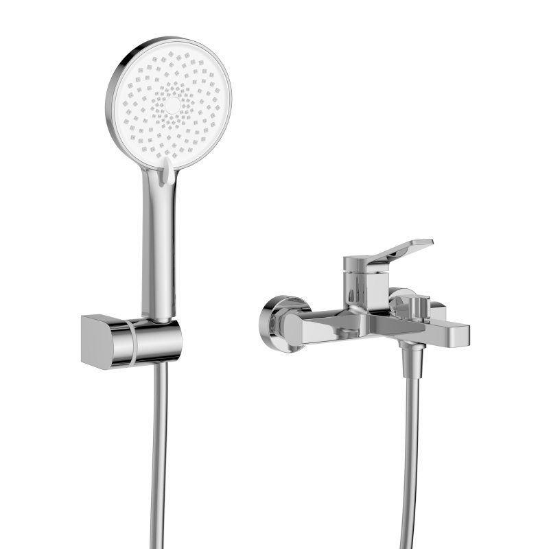 ALBANO Смеситель для ванны и душа в комплекте с ручным душем, шлангом и держателем, хром ALBANO-VASM-CRM, артикул ALBANO-VASM-CRM