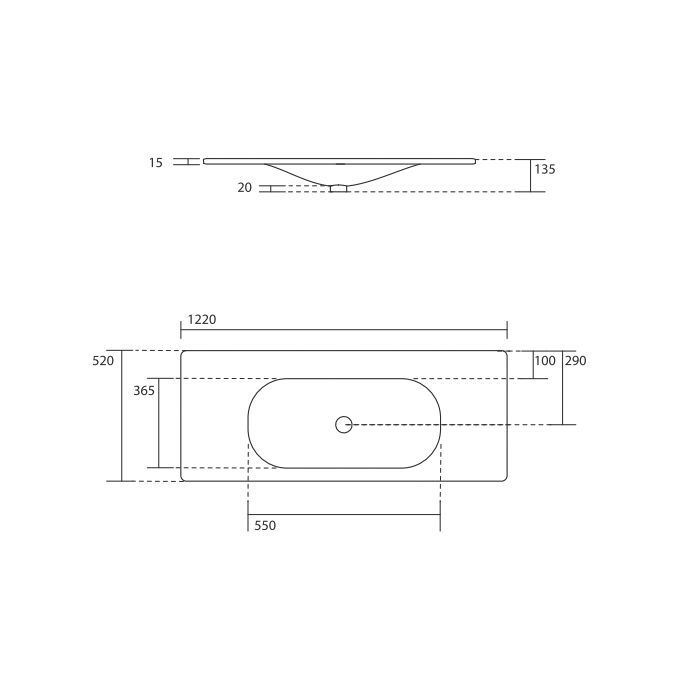 KERASAN SHAPE Раковина 1220х520 мм., встраиваемая, с 1 отверстием для смесителя, цвет белый матовый KERASAN SHAPE Раковина 1220х520 мм., встраиваемая, с 1 отверстием для смесителя, цвет белый матовый