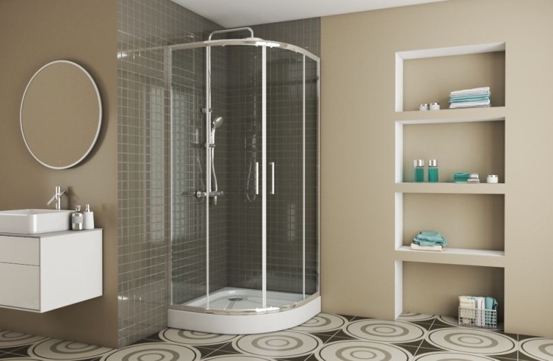 Душевой уголок Bravat Drop 90x90 BS090.1200A профиль Хром стекло прозрачное