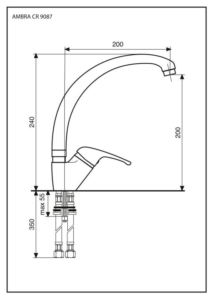 Emmevi Ambra, смеситель для кухни, цвет хром, артикул 9087/CR