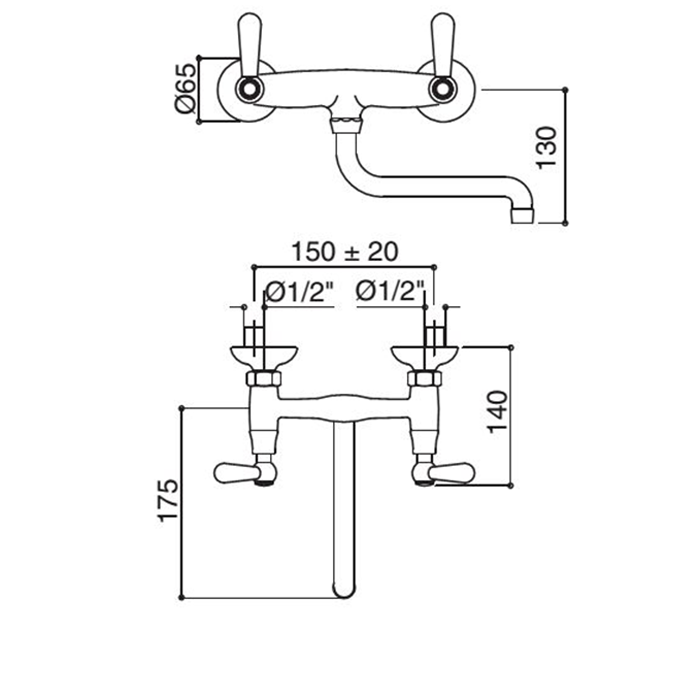 Bongio Mille Nuits Смеситель для раковины, цвет золото/черный фарфор