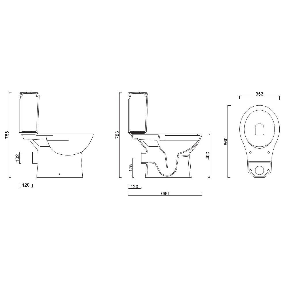 Унитаз компакт безободковый GURAL Carmina Slim с Soft Close CA48KLZ00&CA09RZV00