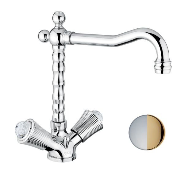 Смеситель для кухни Fiore VENERE SKY (SWAROVSKI®) 13CO0625, хром/золото