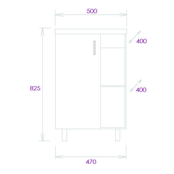 Тумба Onika Тимбер 50 напольная, серая мат./дуб сонома (ум. Фостер 50)