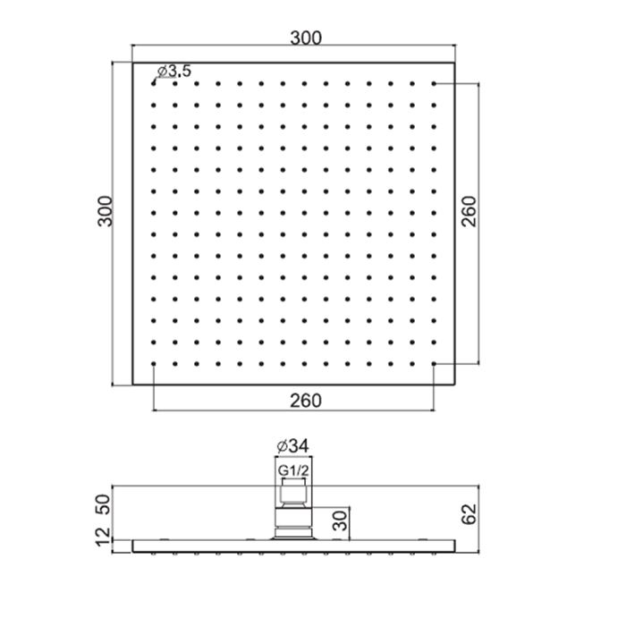Верхний душ, Fima Carlo Frattini, Showerhead, тип установки-настенный, потолочный, размер душевого диска, мм-300*300, форма-квадратная, держатель-необходимо заказать, материал-латунь, цвет-чёрный матовый Верхний душ, Fima Carlo Frattini, Showerhead, тип установки-настенный, потолочный, размер душевого диска, мм-300*300, форма-квадратная, держатель-необходимо заказать, материал-латунь, цвет-чёрный матовый