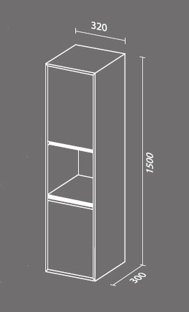 Шкаф пенал SanVit Контур 32 pkontur в цвете Ral горизонтальные ручки подвесной Красный глянец