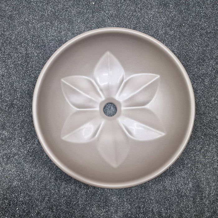 AZZURRA FLEUR Раковина накладная круглая диаметр 45хh16см, без отв. под смеситель, цвет Tortora