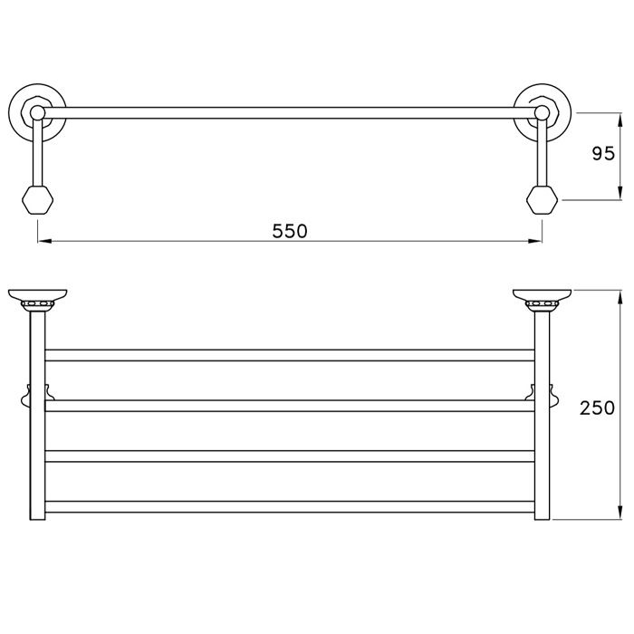 Stella Italica Полочка для полотенец  1066 цвет: хром